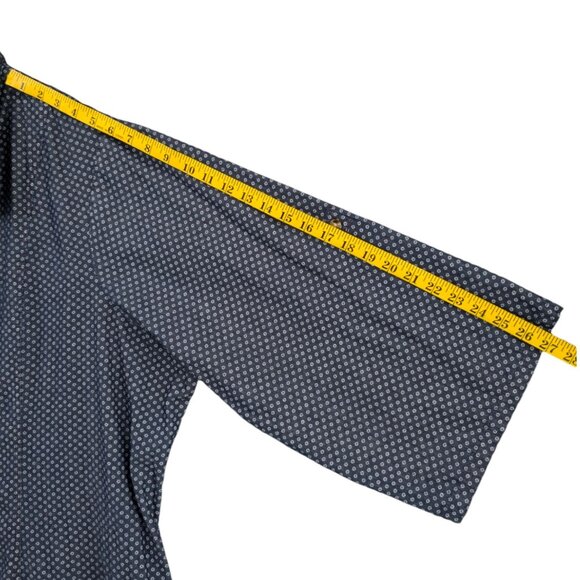 Woman Within Button Front Maxi Dress Navy Floral Canvas Roll Tab Sleeve Sz 34W - Picture 9 of 11